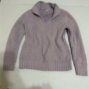 Maurices Lavender Ribbed Shawl Collar Sweater